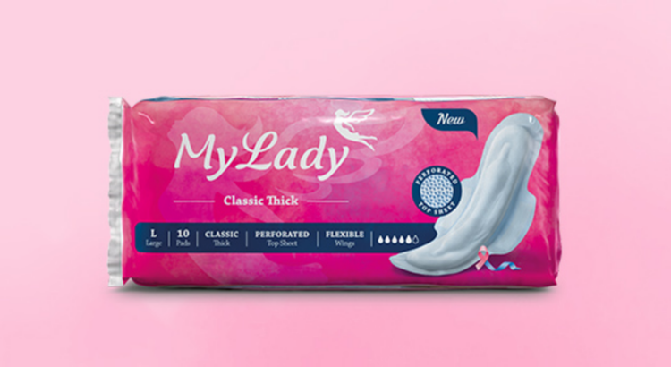 نوار بهداشتی کلاسیک ضخیم صورتی بزرگ L