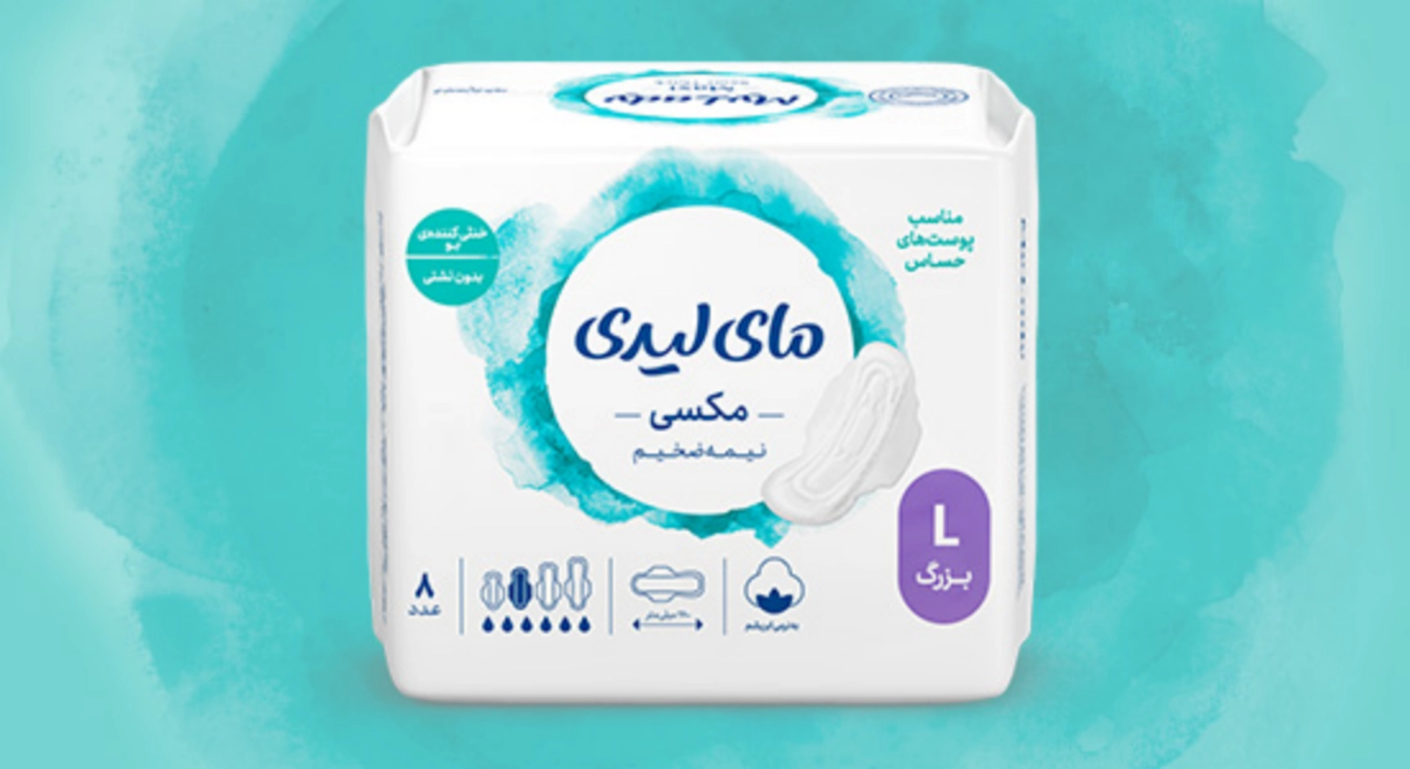 نوار بهداشتی مکسی نیمه ضخیم به نرمی ابریشم بزرگ L